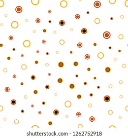Light Orange vector seamless cover with spots. Beautiful colored illustration with blurred circles in nature style. Trendy design for wallpaper, fabric makers.