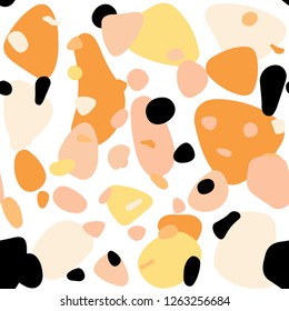 Light Orange vector seamless cover with spots. Abstract illustration with colored bubbles in nature style. Template for business cards, websites.