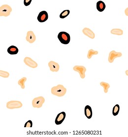 Light Orange vector seamless cover with spots. Abstract illustration with colored bubbles in nature style. Template for business cards, websites.