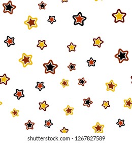 Light Orange vector seamless cover with small and big stars. Modern geometrical abstract illustration with stars. Design for textile, fabric, wallpapers.