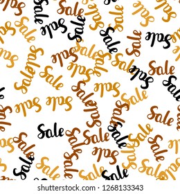 Light Orange vector seamless cover with symbols of 70, 90 % sales. Abstract illustration with colorful gradient symbols of sales. Pattern for ads, posters, banners of sales.