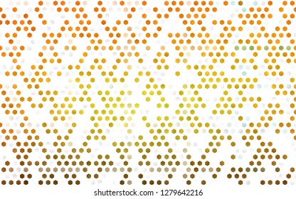 Light Orange vector seamless cover with set of hexagons. Design in abstract style with hexagons. Template for business cards, websites.