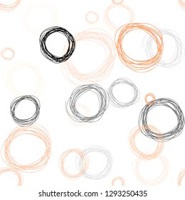 Light Orange vector seamless cover with spots. Blurred decorative design in abstract style with bubbles. Texture for window blinds, curtains.