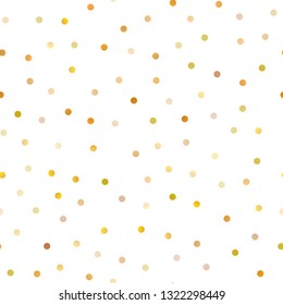 Light Orange vector seamless cover with spots. Modern abstract illustration with colorful water drops. The pattern can be used for ads, leaflets of liquid.