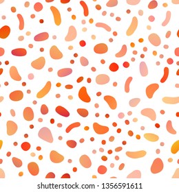 Light Orange vector seamless cover with circles. Colorful illustration with blurred circles in nature style. Design for textile, fabric, wallpapers.