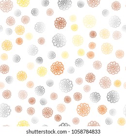 Light Orange vector seamless doodle bright background. Creative illustration in blurred style with flowers. Completely new design for your business.