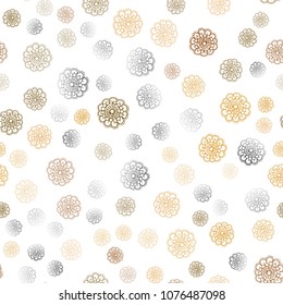Light Orange vector seamless doodle blurred pattern. Blurred decorative design in Indian style with flowers. Completely new template for your business design.