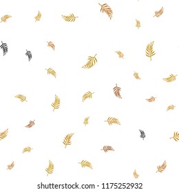 Light Orange vector seamless doodle pattern with leaves. An elegant bright illustration with leaves in Natural style. Pattern for trendy fabric, wallpapers.