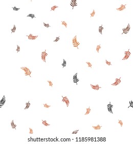 Light Orange vector seamless doodle template with leaves. Decorative illustration with doodles on abstract template. Pattern for trendy fabric, wallpapers.