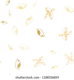 Light Orange vector seamless doodle pattern with leaves. Brand new colored illustration in blurry style with leaves. Pattern for design of window blinds, curtains.
