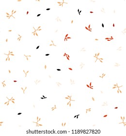 Light Orange vector seamless doodle pattern with leaves. leaves on blurred abstract background with gradient. Design for textile, fabric, wallpapers.