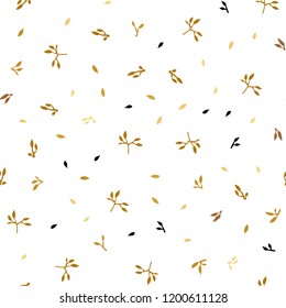Light Orange vector seamless doodle pattern with leaves. Creative illustration in blurred style with leaves. Design for textile, fabric, wallpapers.