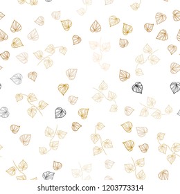 Light Orange vector seamless doodle template with leaves. Colorful illustration in doodle style with leaves. Pattern for design of window blinds, curtains.