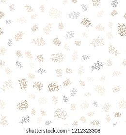 Light Orange vector seamless doodle layout with leaves, branches. Glitter abstract illustration with leaves and branches. Trendy design for wallpaper, fabric makers.