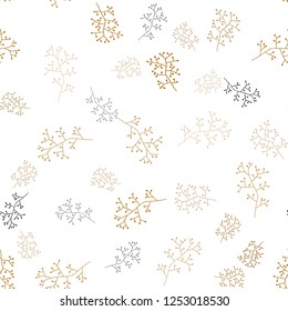 Light Orange vector seamless doodle texture with branches. Creative illustration in blurred style with leaves, branches. Template for business cards, websites.