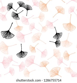 Light Orange vector seamless doodle pattern with leaves. New colorful illustration in doodle style with leaves. Template for business cards, websites.
