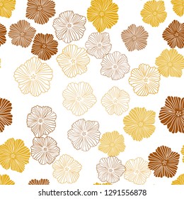 Light Orange vector seamless doodle texture with flowers. Brand new colored illustration with flowers. Pattern for design of fabric, wallpapers.
