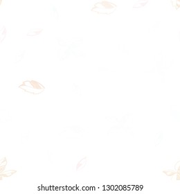 Light Orange vector seamless doodle texture with leaves. Creative illustration in blurred style with leaves. Pattern for design of fabric, wallpapers.