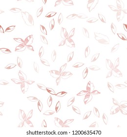 Light Orange vector seamless elegant wallpaper with leaves. Glitter abstract illustration with doodles and leaves. Trendy design for wallpaper, fabric makers.
