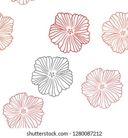 Light Orange vector seamless elegant template with flowers. Doodle illustration of flowers in Origami style. Pattern for trendy fabric, wallpapers.