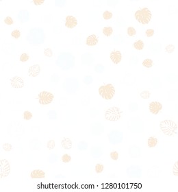 Light Orange vector seamless elegant template with leaves, flowers. Leaves and flowers with gradient on white background. Design for wallpaper, fabric makers.