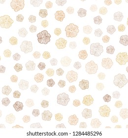Light Orange vector seamless elegant background with flowers. Creative illustration in blurred style with flowers. Pattern for design of fabric, wallpapers.
