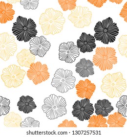 Light Orange vector seamless elegant pattern with flowers. Colorful illustration in doodle style with flowers. Design for wallpaper, fabric makers.