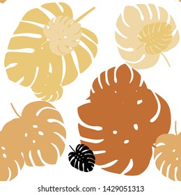 Light Orange vector seamless elegant template with leaves. leaves on elegant natural pattern with gradient. Pattern for trendy fabric, wallpapers.