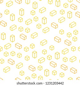 Light Orange vector seamless, isometric backdrop with rhombus. Glitter abstract illustration with rectangular shapes. Pattern for design of fabric, wallpapers.