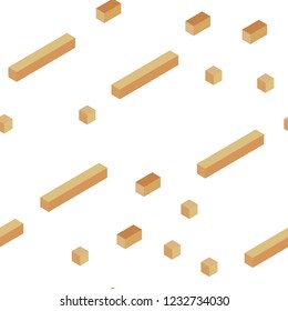 Light Orange vector seamless, isometric pattern in square style. Beautiful illustration with rectangles and squares. Design for textile, fabric, wallpapers.