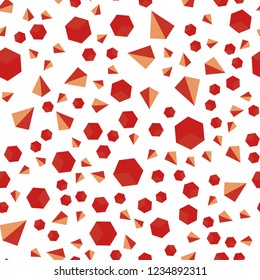 Light Orange vector seamless, isometric template with crystals, squares. Illustration with colorful triangles, rectangles. Texture for window blinds, curtains.