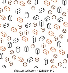 Light Orange vector seamless, isometric pattern in square style. Decorative design in abstract style with rectangles. Design for textile, fabric, wallpapers.