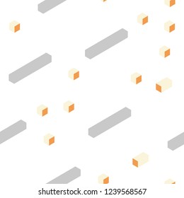 Light Orange vector seamless, isometric texture in rectangular style. Glitter abstract illustration with rectangular shapes. Texture for window blinds, curtains.