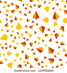 Light Orange vector seamless, isometric backdrop with lines, triangles. Abstract gradient illustration with triangles. Pattern for design of fabric, wallpapers.