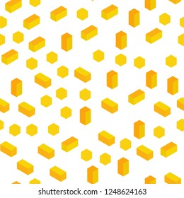 Light Orange vector seamless, isometric layout with lines, rectangles. Beautiful illustration with rectangles and squares. Pattern for design of fabric, wallpapers.