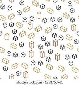Light Orange vector seamless, isometric cover in polygonal style. Illustration with set of colorful rectangles. Design for textile, fabric, wallpapers.