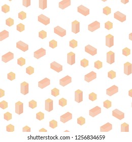 Light Orange vector seamless, isometric layout with lines, rectangles. Decorative design in abstract style with rectangles. Texture for window blinds, curtains.