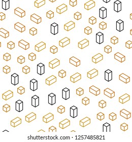 Light Orange vector seamless, isometric texture in rectangular style. Glitter abstract illustration with rectangular shapes. Design for wallpaper, fabric makers.