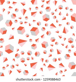 Light Orange vector seamless, isometric cover with triangles, rectangles. Lines, rhombus with colorful gradient. Pattern for trendy fabric, wallpapers.