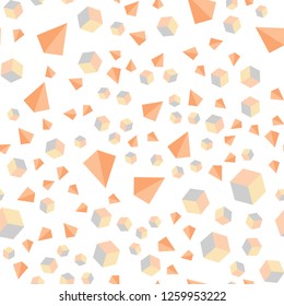 Light Orange vector seamless, isometric layout with rectangles, triangles. Lines, rhombus with colorful gradient. Design for wallpaper, fabric makers.