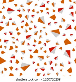Light Orange vector seamless, isometric pattern with polygonal style. Illustration with set of colorful triangles. Design for textile, fabric, wallpapers.