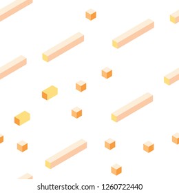 Light Orange vector seamless, isometric layout with lines, rectangles. Illustration with set of colorful rectangles. Pattern for trendy fabric, wallpapers.