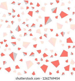 Light Orange vector seamless, isometric pattern with polygonal style. Illustration with set of colorful triangles. Design for textile, fabric, wallpapers.