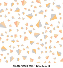 Light Orange vector seamless, isometric background with triangles. Triangles on abstract background with colorful gradient. Texture for window blinds, curtains.