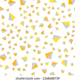 Light Orange vector seamless, isometric template with crystals, triangles. Glitter abstract illustration with triangular shapes. Texture for window blinds, curtains.