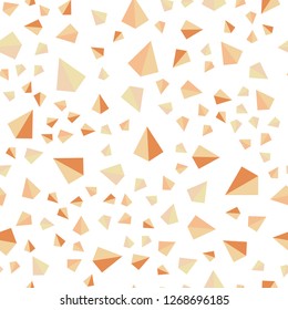 Light Orange vector seamless, isometric backdrop with lines, triangles. Illustration with set of colorful triangles. Design for textile, fabric, wallpapers.