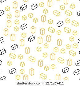 Light Orange vector seamless, isometric template with rhombus. Modern abstract illustration with colorful rectangles. Texture for window blinds, curtains.