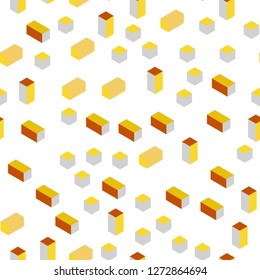 Light Orange vector seamless, isometric layout with lines, rectangles. Abstract gradient illustration with rectangles. Texture for window blinds, curtains.