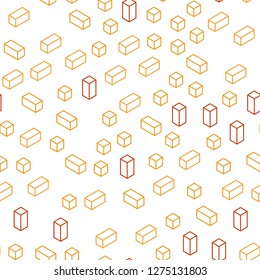 Light Orange vector seamless, isometric cover in polygonal style. Illustration with set of colorful rectangles. Pattern for trendy fabric, wallpapers.