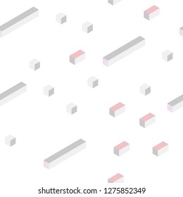 Light Orange vector seamless, isometric pattern in square style. Abstract gradient illustration with rectangles. Design for wallpaper, fabric makers.